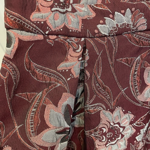 Francesca’s Maroon Brocade Print Fit & Flare Dress - Picture 7 of 8